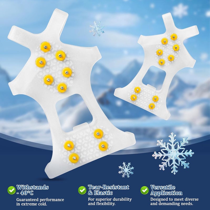 Grectek Light Ice Snow Grips Cleat Crampons Over Shoe Boot Traction Cleat Slip-on Stretch Footwear - Image 3